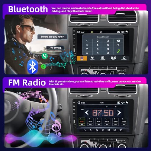 NHOPEEW 9inch Single Din Touchscreen Car Stereo Compatible with Apple Carplay and Android Auto, Bluetooth Car Radio with Backup Camera - Image 4