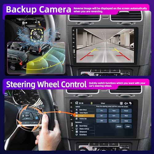 NHOPEEW 9inch Single Din Touchscreen Car Stereo Compatible with Apple Carplay and Android Auto, Bluetooth Car Radio with Backup Camera - Image 5