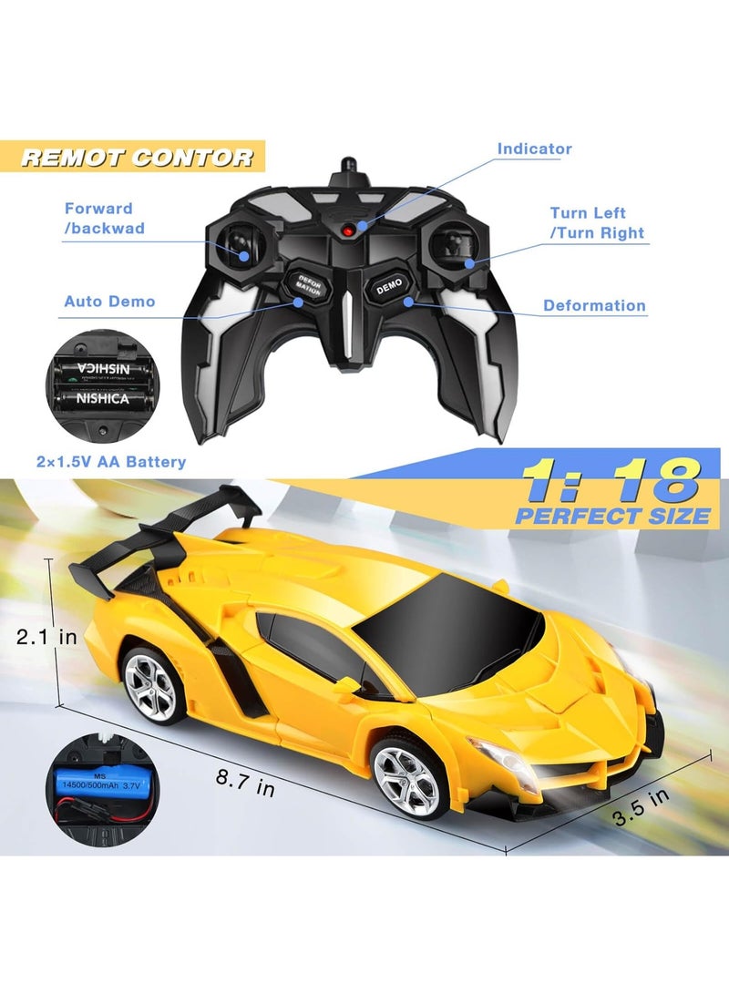 JAJEEK Remote Control Car Toy for Kids – Transforming RC Robot Car with One-Button Transformation, 360° Rotating Drifting, Perfect Gift for Boys and Girls - Image 4