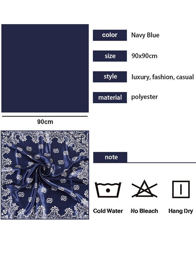 GUSGU 4pcs صقيل وشاح مربع كبير 90x90cm الحرير وشاح الرقبة الشعر النوم حقيبة خفيفة الوزن صقيل الحرير وشاح للنساء - Image 2