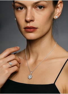 Generic 4-piece jewelry set: necklace, earrings, and ring - perfect women's jewelry set for gifts to girlfriends, wives, mothers, or bridesmaids on their wedding day. Gleaming accessories.  - Image 3