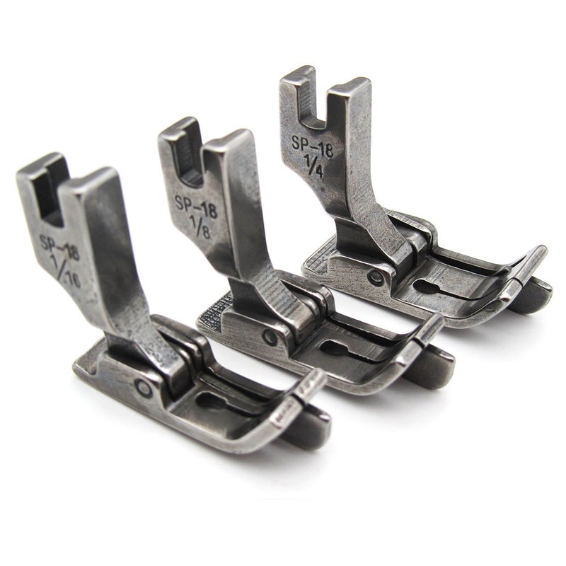 CKPSMS Brand - 3PCS Industrial Sewing Machine HINGED Right Guide FEET Compatible with JUKI DDL-127, DDL-227, DDL-500 CONSEW 210,218,219#SP-18 1/16+1/8+1/4 (SP-18R 1/16+1/8+1/4 with Right Guide) - Image 5