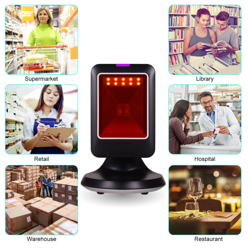 2D Barcode Scanner: CMOS Image Sensor, Plug And Play - Wide Angle Lens Design QR Barcode Scanner For Supermarket, Retail, Warehouse, Library, Hospital - Image 4