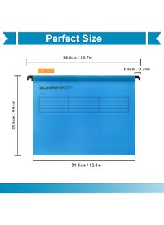 erorex A4 Suspension Files Polypropylene Filing Cabinet Suspension Files With Tabs And Card Inserts For School Home Work Office Organization 12Pcs Blue  - Image 2