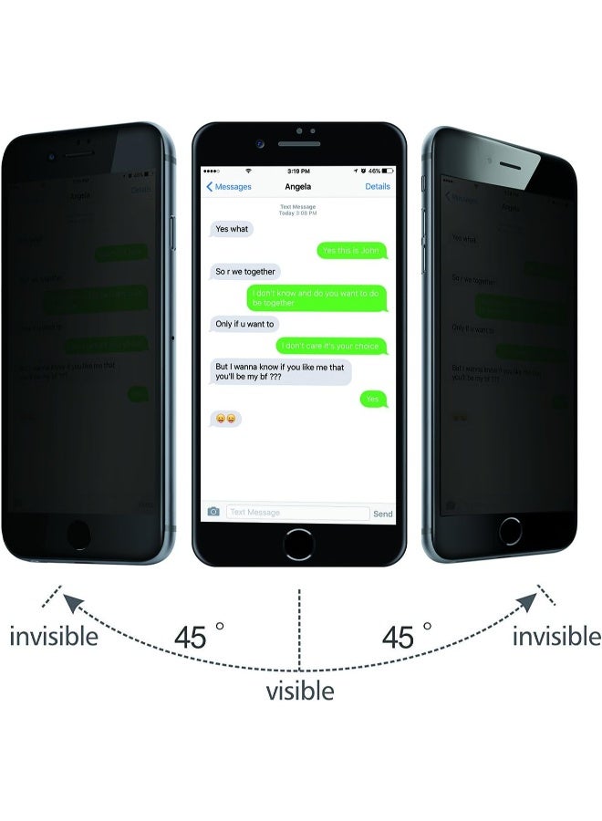 Screen Protector for iPhone 7/8 Plus Black (Anti-Fingerprint) to Protect Privacy - Image 2