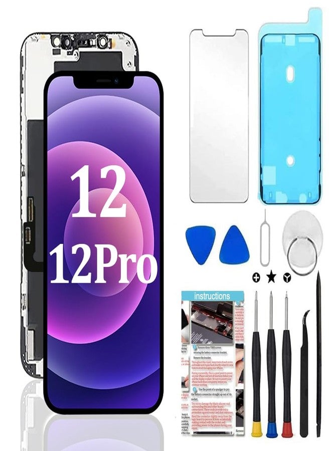 TSIOFO for iPhone 12/12 Pro Screen Replacement 6.1 inch, LCD 3D Touch Display Digitizer Touch Screen Assembly with Repair Tools - Image 1