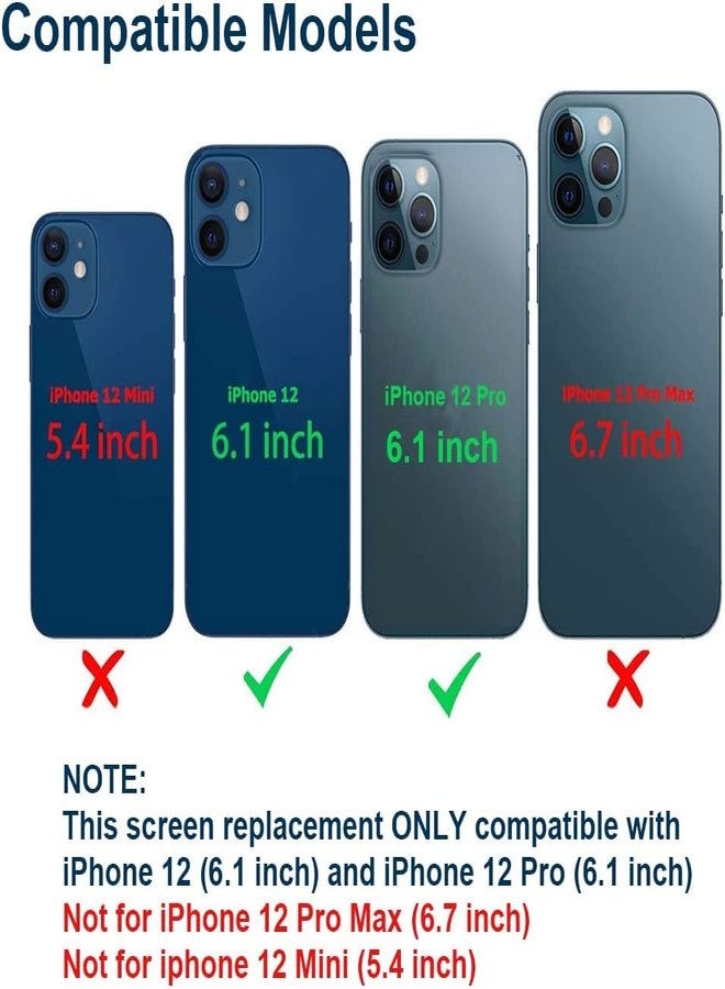 TSIOFO for iPhone 12/12 Pro Screen Replacement 6.1 inch, LCD 3D Touch Display Digitizer Touch Screen Assembly with Repair Tools - Image 2