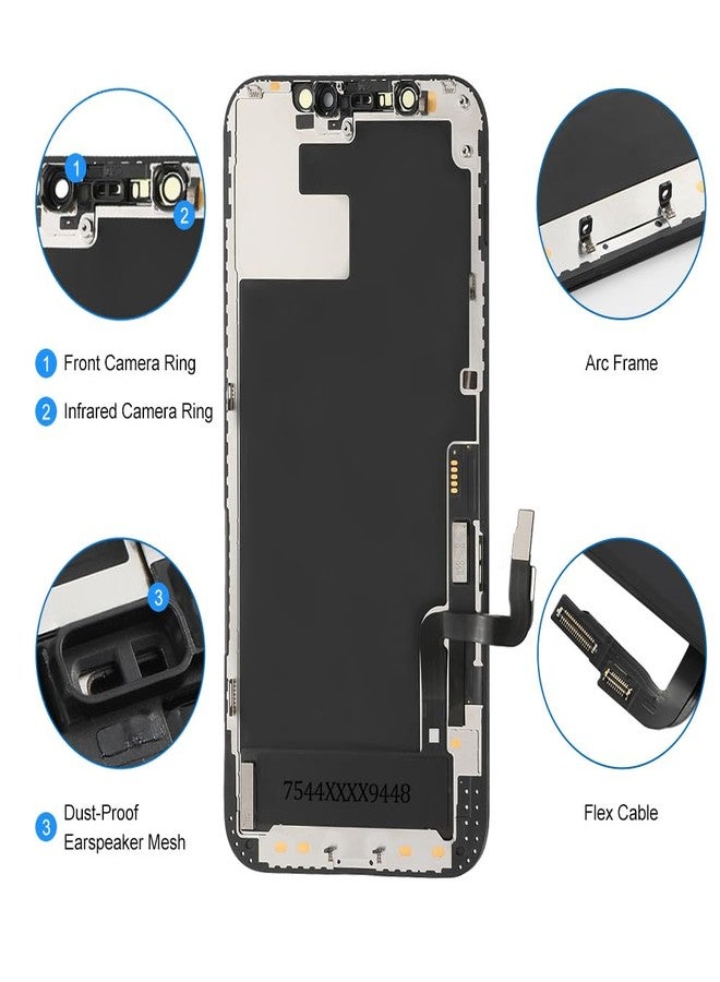 TSIOFO for iPhone 12/12 Pro Screen Replacement 6.1 inch, LCD 3D Touch Display Digitizer Touch Screen Assembly with Repair Tools - Image 3
