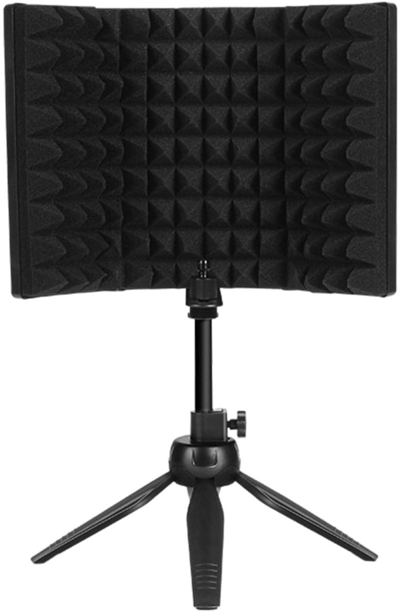 klarako Microphone Isolation Shield, Studio Recording Mic Sound Absorbing Foam Reflector for Any Condenser Microphone Recording Equipment Studio  with stand - Image 3