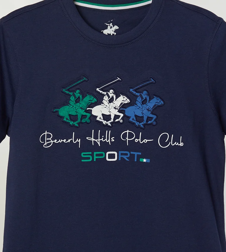BEVERLY HILLS POLO CLUB  Graphic Print Crew-Neck T-Shirt for Men | Best Price UAE