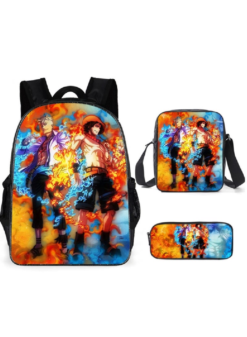 One Piece Backpack Primary And Secondary School Bags One Piece Backpack Cartoon School Bag Three-piece Set