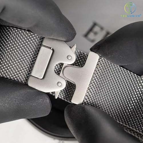 T TECLUSIVE Luxury Parachute Magnetic Strap Compatible for Galaxy Watch 8 / Watch 8 Classic | Metal Adjustable Magnet Band Chain | Curved Precise Connector Lock (Silver) - Image 3