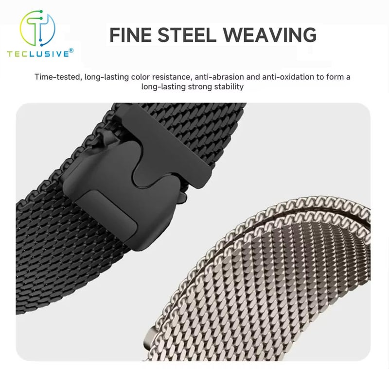 T TECLUSIVE Luxury Parachute Magnetic Strap Compatible for Galaxy Watch 8 / Watch 8 Classic | Metal Adjustable Magnet Band Chain | Curved Precise Connector Lock (Silver) - Image 2