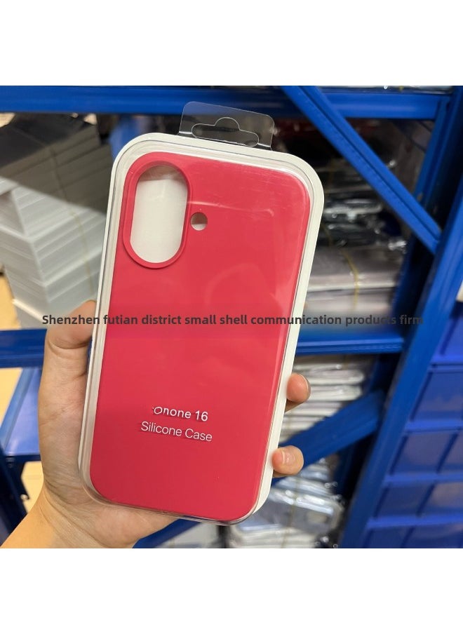 Generic - For Iphone16 Liquid Silicone Phone Case For Iphone 16Pro Max/16Pro Full Covering Drop-Resistant Protective Case-Color:Redberry [with Logo]-Applicable Model:For Iphone16e [sealed Packaging] - Image 1