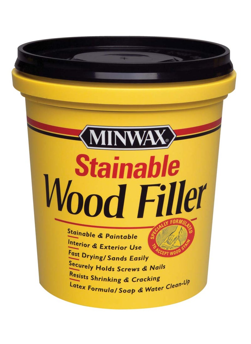 Minwax 16 oz Minwax 42853 Natural Stainable Wood Filler Interior/Exterior Wood Filler  - Image 1