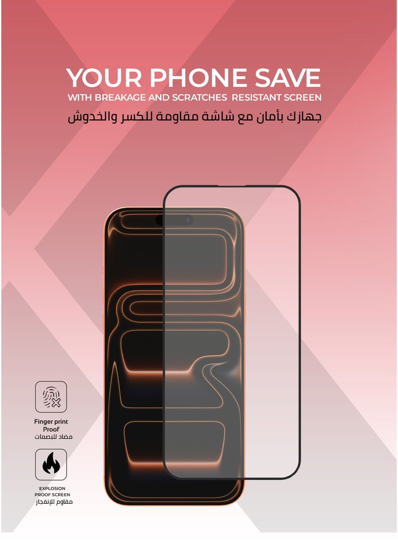 زوندا بكج حماية 3 في 1 لايفون 17 برو – كفر شفاف مقاوم للإصفرار، حماية شاشة مقاومة للكسر، غطاء كاميرا عالي الوضوح. - Image 2