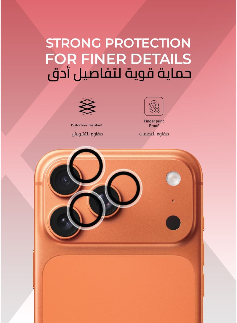 زوندا بكج حماية 3 في 1 لايفون 17 برو – كفر شفاف مقاوم للإصفرار، حماية شاشة مقاومة للكسر، غطاء كاميرا عالي الوضوح. - Image 4