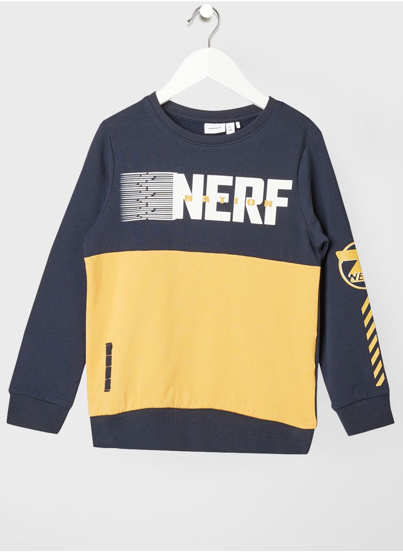 NAME IT - Kids Color Block Long Sleeve Sweatshirt - Image 1