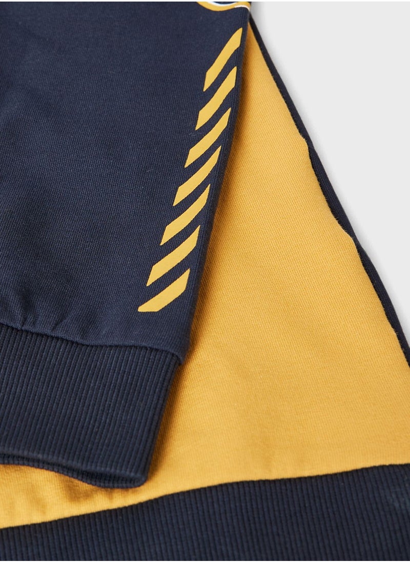 NAME IT - Kids Color Block Long Sleeve Sweatshirt - Image 1