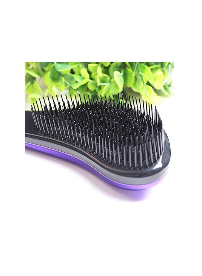 Generic Hair Detangling Brush, Purple Color Anti-Static Sliding Comb for Detangling Knots, Air Cushion Massage Brush for Women Men Adults Kids Curly Long Thick Dry Wet Damaged Hair - Image 2