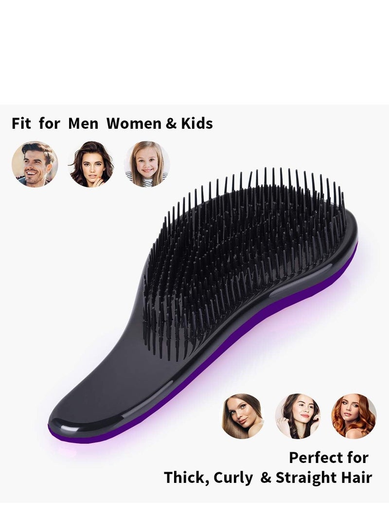Generic Hair Detangling Brush, Purple Color Anti-Static Sliding Comb for Detangling Knots, Air Cushion Massage Brush for Women Men Adults Kids Curly Long Thick Dry Wet Damaged Hair - Image 3