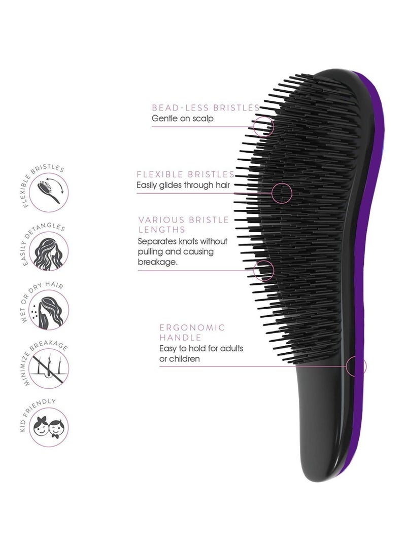 Generic Hair Detangling Brush, Purple Color Anti-Static Sliding Comb for Detangling Knots, Air Cushion Massage Brush for Women Men Adults Kids Curly Long Thick Dry Wet Damaged Hair - Image 4