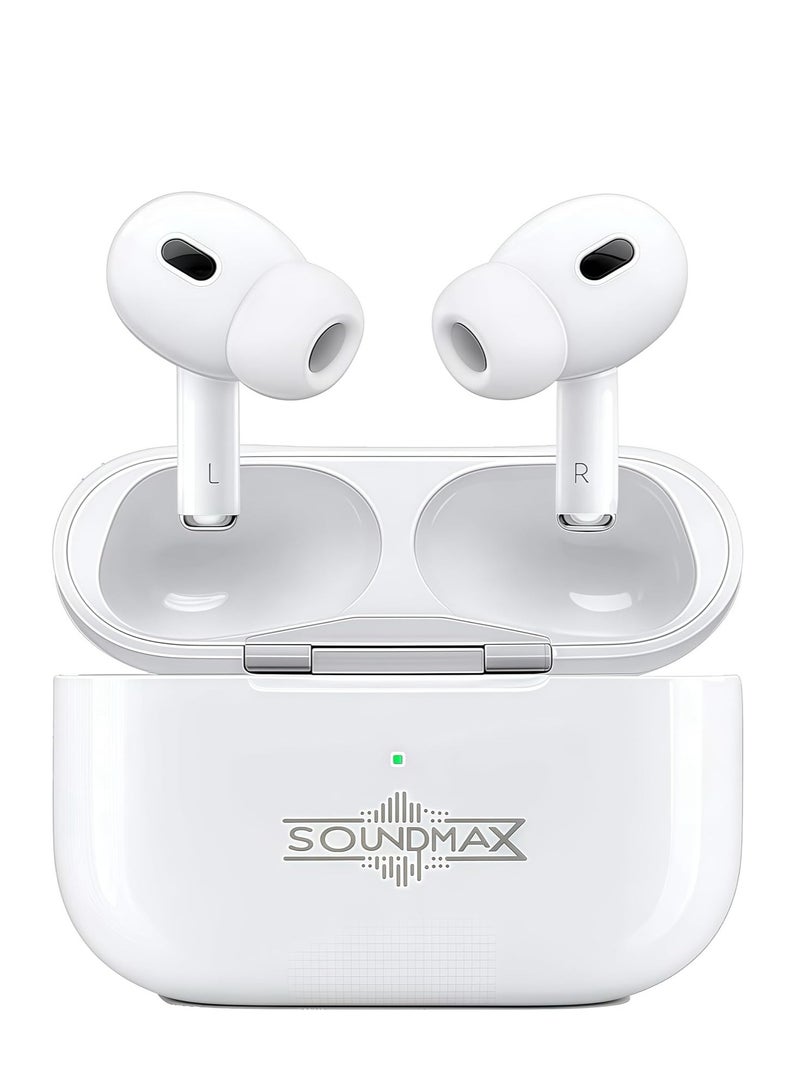 Soundmax SM49 HiFi Wireless Earbuds with 30H Playtime, Touch Controls, Bluetooth Connectivity, Main-Secondary Auto Switching, Charging Case – Compact Stereo Earphones for Calls, Music & Travel - Image 1