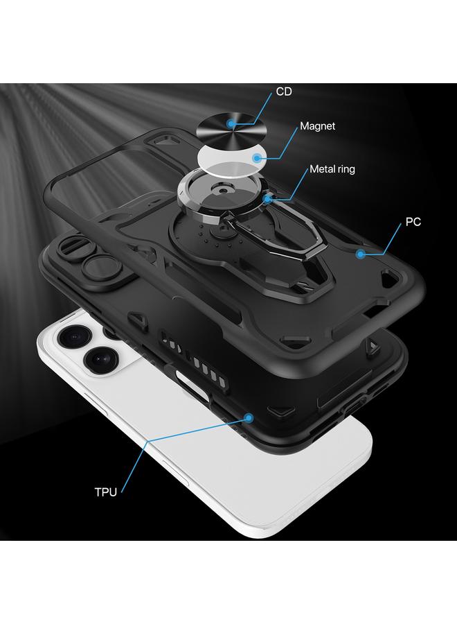 زبون جراب لهاتف iPhone 12 Pro مع حامل دوار معدني من مادة TPU + PC جراب هاتف مغناطيسي - Image 5