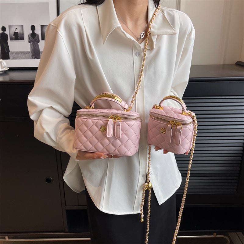 Chain Mini Small Bag Women'S 2023 New Arrival Fashionable Rhombic All-Match Crossbody Bag Texture Portable Small Square Bag - Image 3