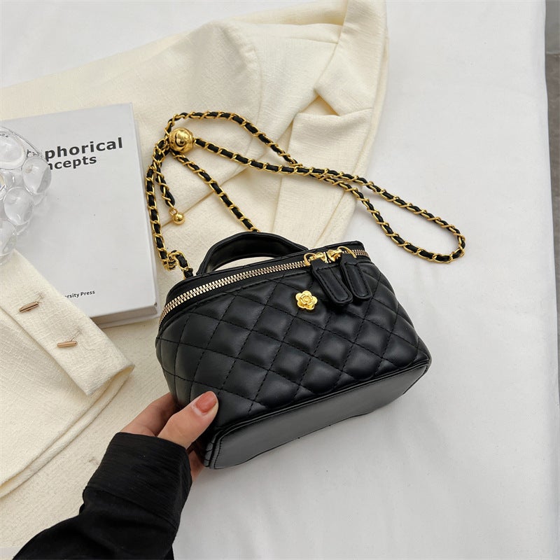 Chain Mini Small Bag Women'S 2023 New Arrival Fashionable Rhombic All-Match Crossbody Bag Texture Portable Small Square Bag - Image 1