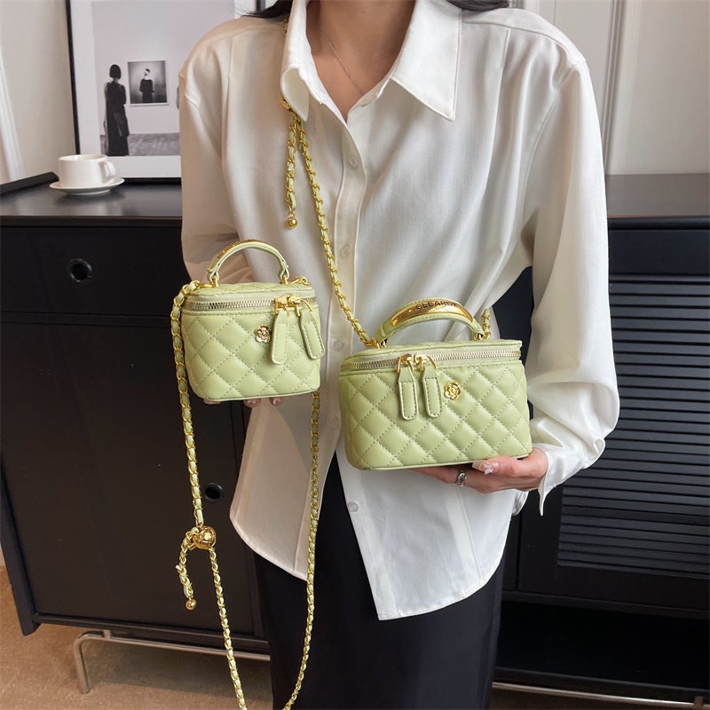 Chain Mini Small Bag Women'S 2023 New Arrival Fashionable Rhombic All-Match Crossbody Bag Texture Portable Small Square Bag - Image 4