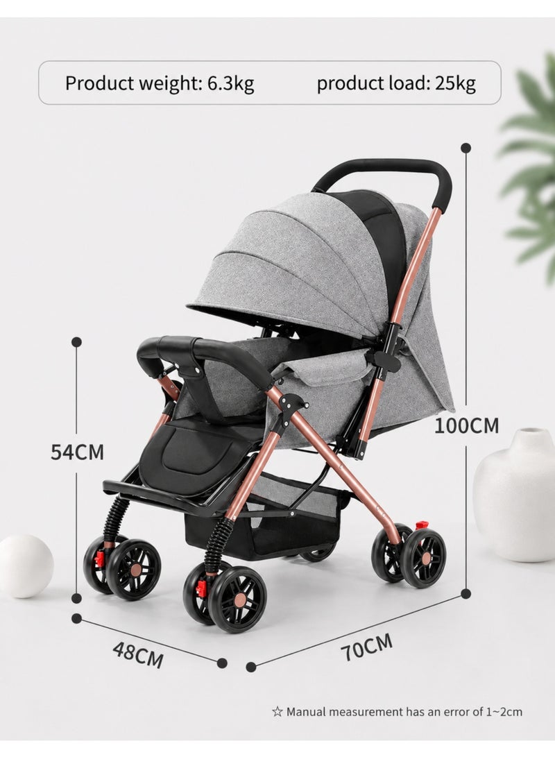 F.A.M.S Premium Compact Fold Baby Stroller with Reversible Seat, Multi-Position Recline, Mosquito Net & Food Tray - Image 3
