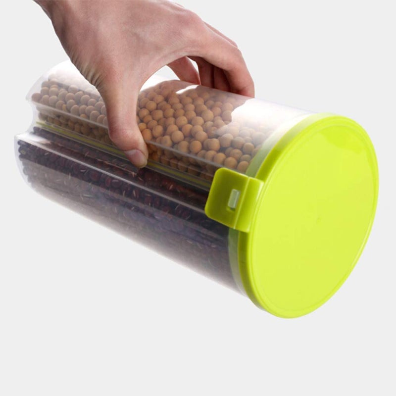 Inditradition Plastic 3 in 1 FoodGrain Cereal Dispenser Container 3 Compartments in 1 1500 ml Assorted Color - Image 5