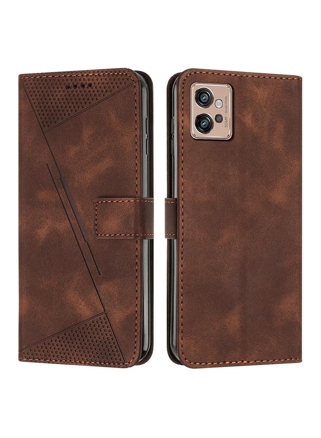 اس-توب جراب لهاتف Motorola Moto G32 Dream Triangle مصنوع من الجلد مع حبل تعليق - Image 1