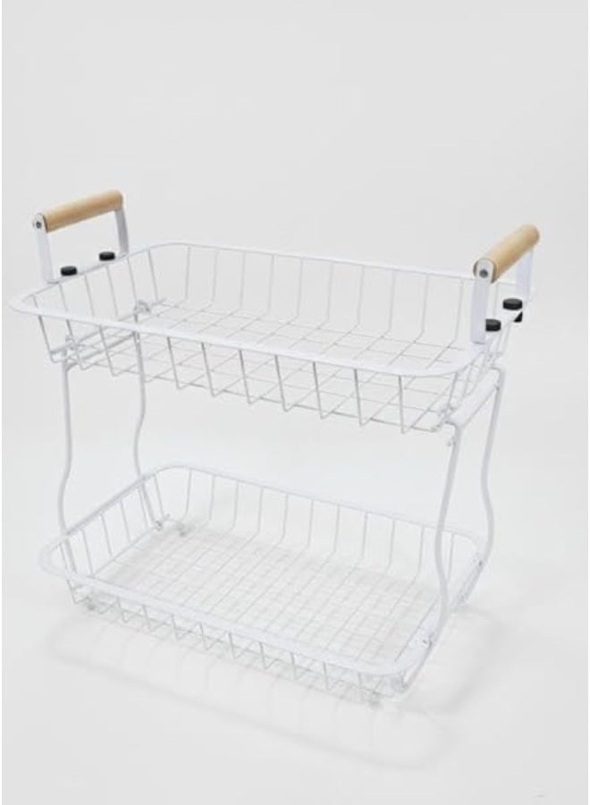 Spaceshoop 2 Tier Fruit Basket Large Countertop Fruit Bowl Bread Basket Vegetable Holder - Image 1