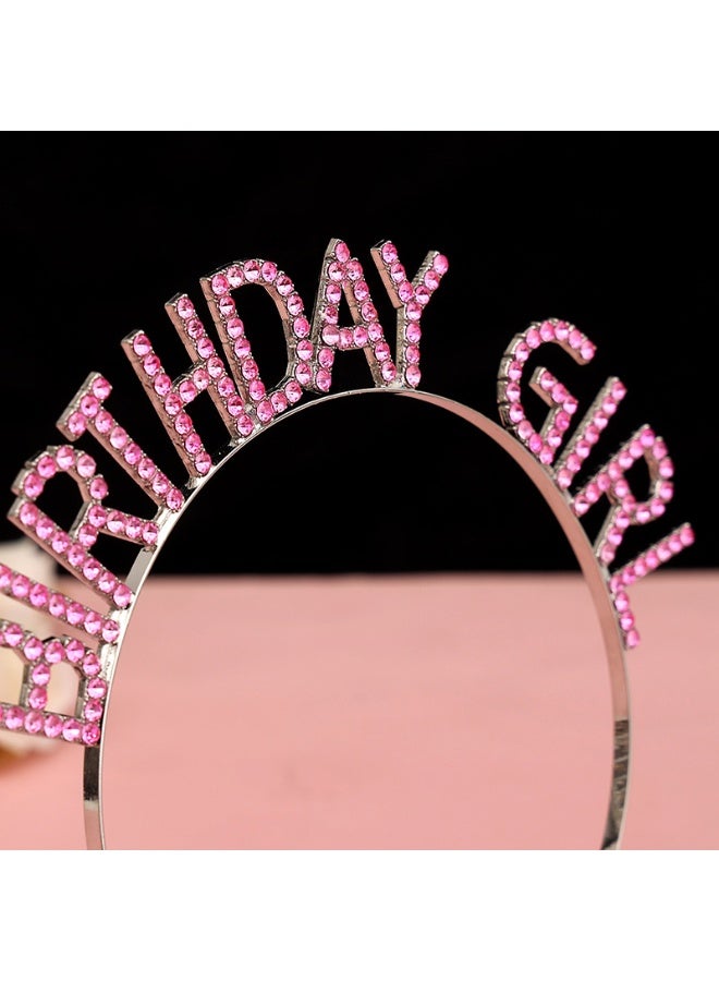 Birthday Girl Headband Happy Birthday Crown for Women Girls Birthday Tiara Headbands Princess Crown Rhinestone Accessories Crown - Image 2