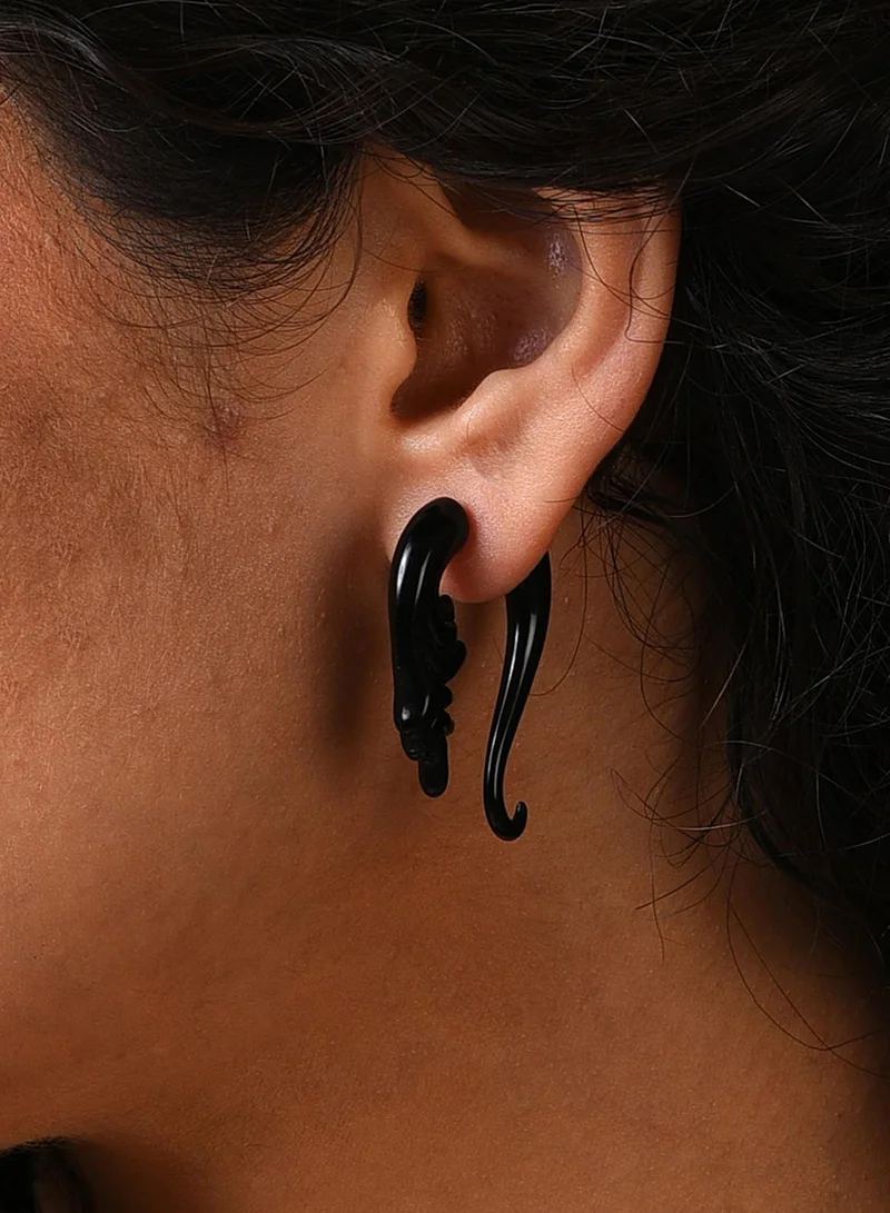 SOHI Black Contemporary Artificial Stud Earring Jewellery