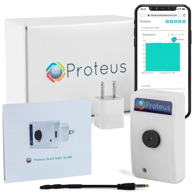بروتيوس Proteus Ambio - مستشعر درجة الحرارة والرطوبة واي فاي مع تنبيهات الجرس والبريد الإلكتروني/النص - Image 1