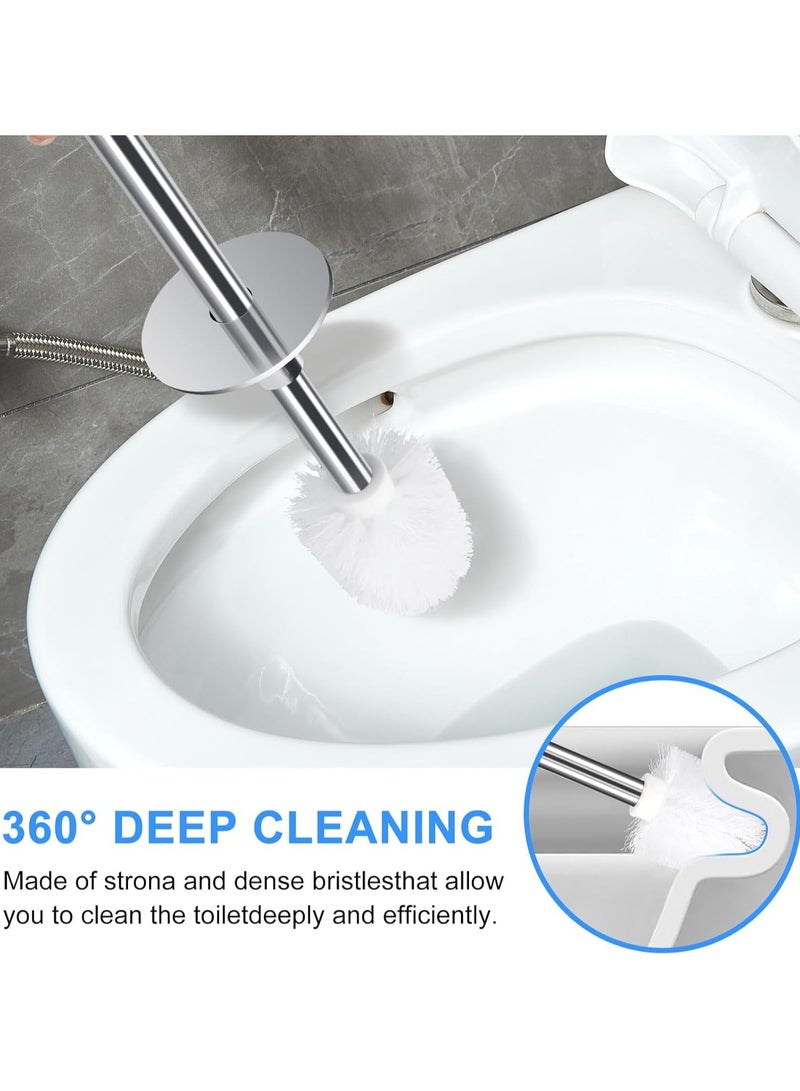 سوكاني فرشاة المرحاض مع حامل، عبوة من قطعتين من فرشاة تنظيف المرحاض المدمجة وحامل بمقبض من الفولاذ المقاوم للصدأ، فرشاة المرحاض لتخزين الحمام (أسود) - Image 3