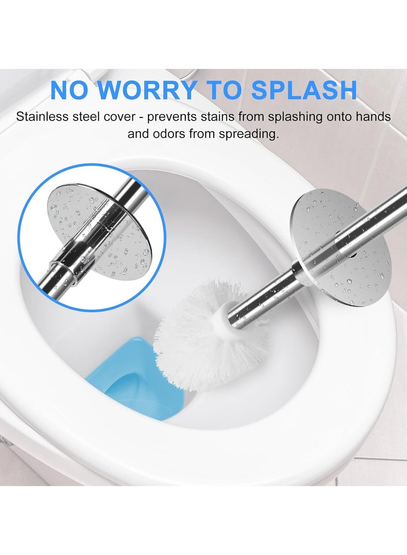 سوكاني فرشاة المرحاض مع حامل، عبوة من قطعتين من فرشاة تنظيف المرحاض المدمجة وحامل بمقبض من الفولاذ المقاوم للصدأ، فرشاة المرحاض لتخزين الحمام (أسود) - Image 4