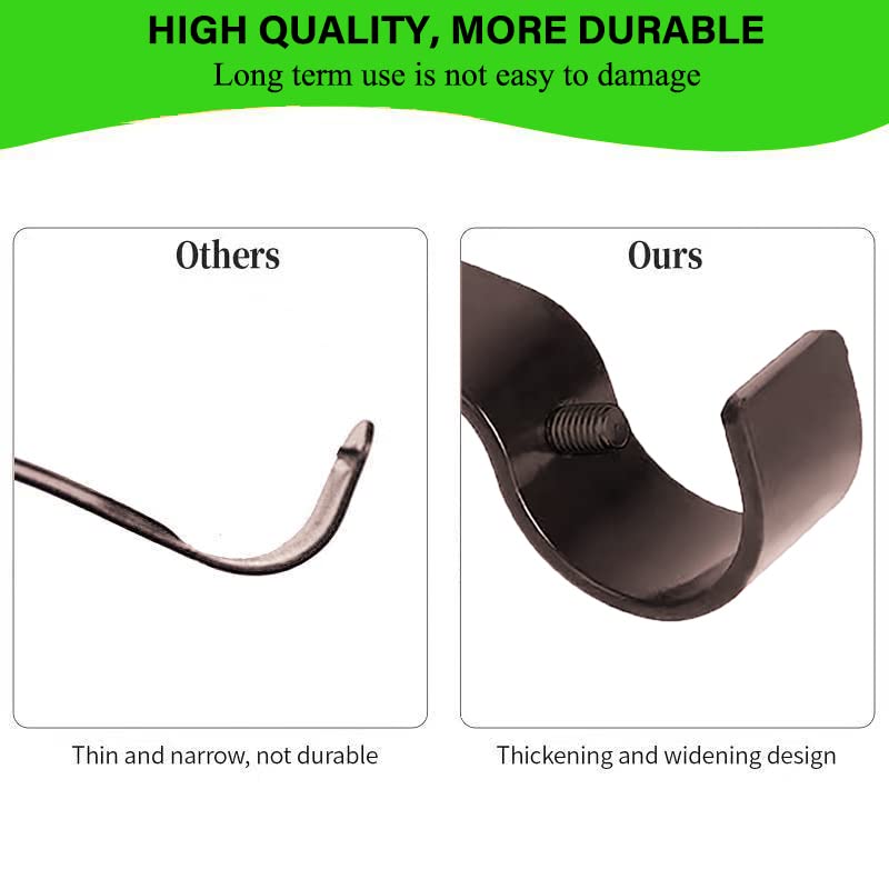 Boxdljh Curtain Rod Brackets for Adjustable, 2 Pack Premium Rod Bracket for Walls, Curtain Rod Holder, Drapery Rod Holders Hardware Window Curtain Rod Support Hanger for 1 Inch Rod (Brown) - Image 5
