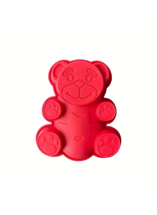 Red Bear Shaped Nonstick Silicone Mold for DIY Cakes Puddings and Jellies - Image 5