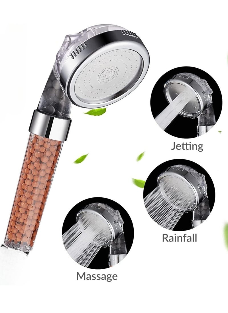 Generic Handheld Shower Head High Pressure Water Saving with Negative Ion Tourmaline Filter 8.5 Inches Filtered Showerhead for Spa Experience Dry Skin & Haircare  - Image 1