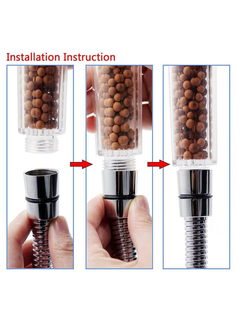 Generic Handheld Shower Head High Pressure Water Saving with Negative Ion Tourmaline Filter 8.5 Inches Filtered Showerhead for Spa Experience Dry Skin & Haircare  - Image 4