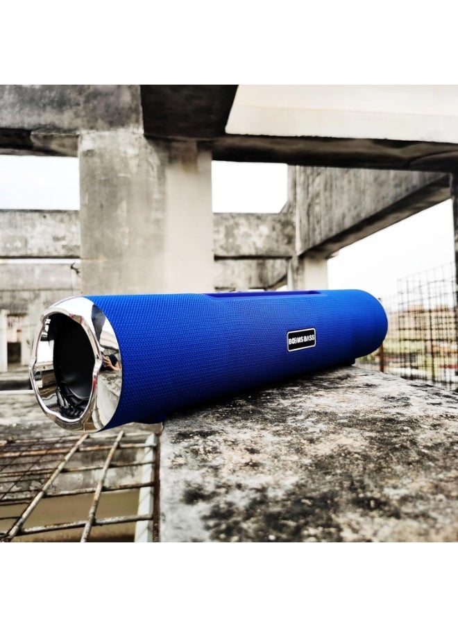 BOOMS BASS L6 Portable Bluetooth Speaker, 10W Stereo, 1200mAh Battery, 10m Range, USB TF AUX, Up to 4 Hours of Play BLUE