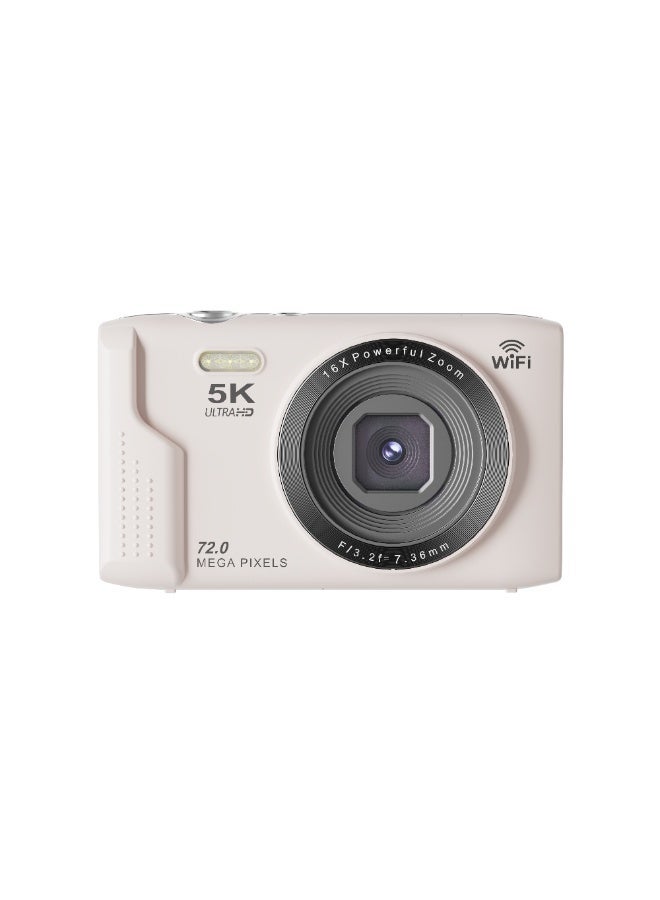 ZONBON 5K Digital Camera 72MP UHD 16X Zoom Autofocus Point Shoot Small Travel Camera with Flash 2 8 Inch Screen 64GB Pink. - Image 2