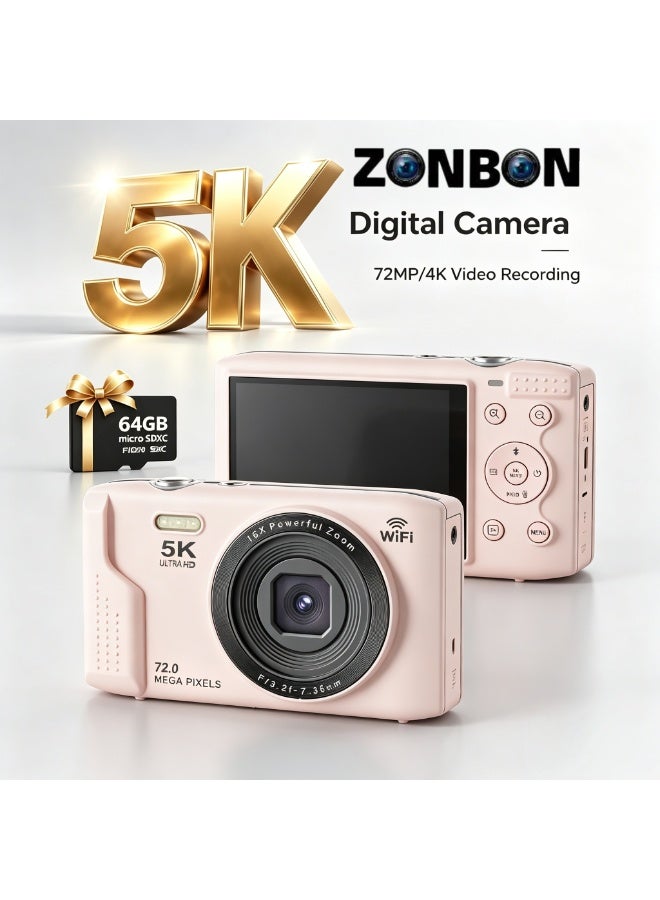 زونبون Zonbon 5k Digital Camera 16x Zoom 64GB