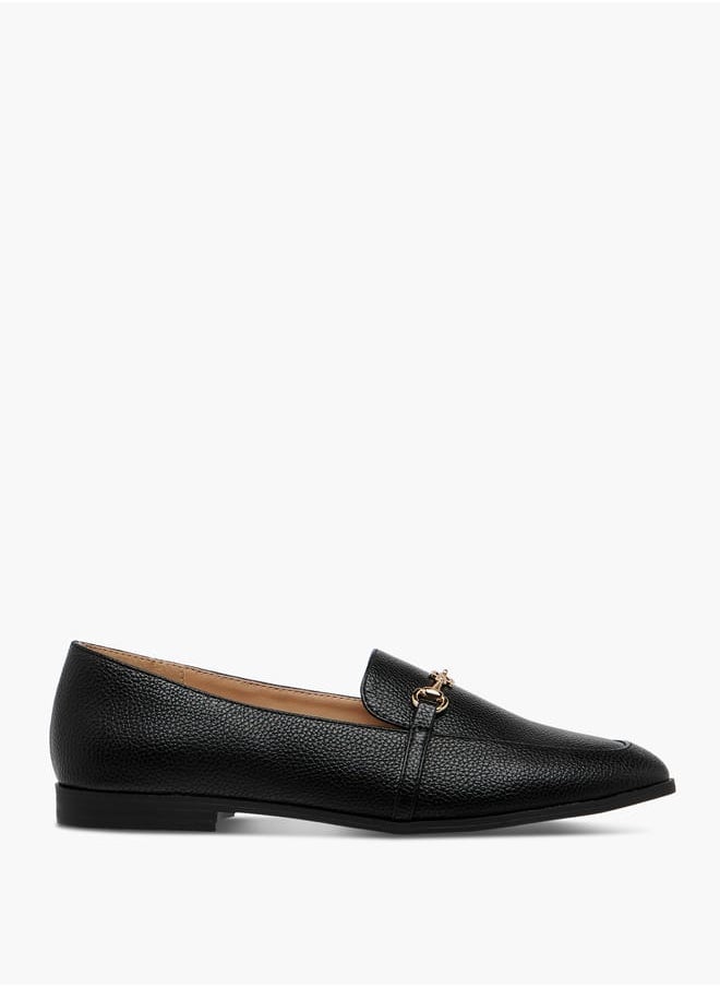 Flora Bella By Shoexpress Women Monogram Print Loafers with Metallic Detail  - Image 3