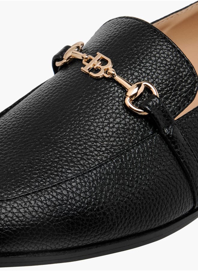 Flora Bella By Shoexpress Women Monogram Print Loafers with Metallic Detail  - Image 4