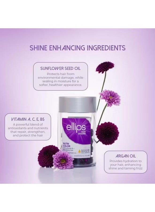 أليبس فيتامين الشعر المغذي من إليبس، 50 كبسولة - زيت حماية الشعر من الحرارة للشعر المصبوغ - يضيف لمعانًا وينعم الأطراف المتقصفة - Image 5